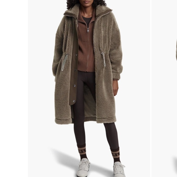 Varley Brown Long Teddy Coat